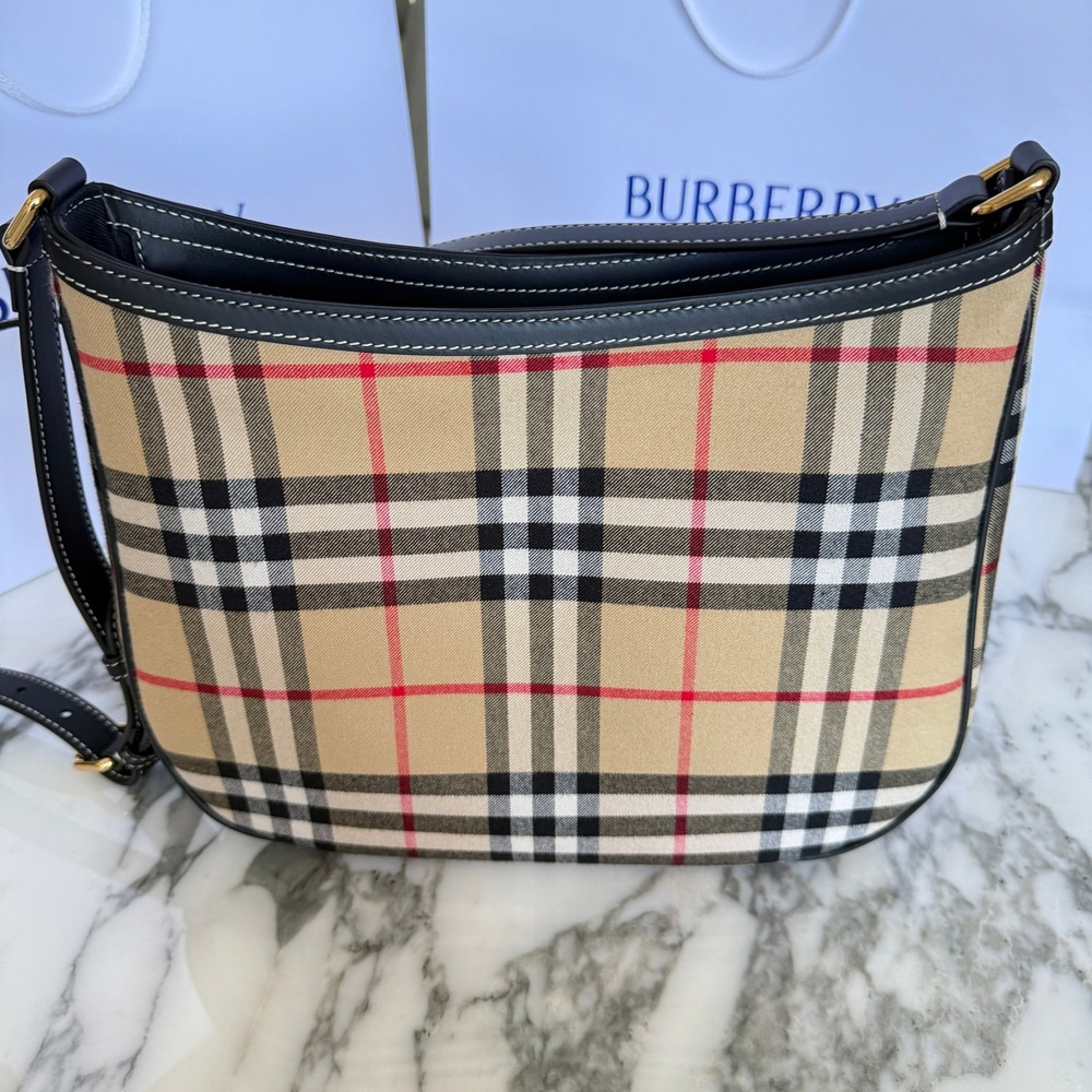 Burberry Small Vintage Check Hobo Shoulder Bag Archive Beige 8111415 - Picture 12 of 16